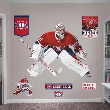 Carey Price for Montreal Canadiens: Netminder - Officially Licensed NHL Removable Wall Decal Life-Size Athlete + 9 Team Decals (