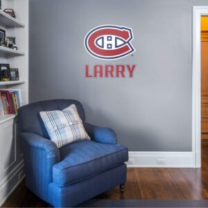 Montreal Canadiens: Stacked Personalized Name - Officially Licensed NHL Transfer Decal in Red (39.5"W x 52"H) by Fathead | Vinyl