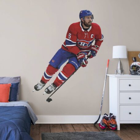 Shea Weber for Montreal Canadiens - Officially Licensed NHL Removable Wall Decal Life-Size Athlete + 2 Team Decals (56"W x 74"H)