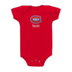 Infant Red Montreal Canadiens Personalized Bodysuit
