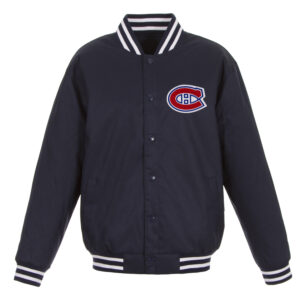 Men's JH Design Navy Montreal Canadiens Front Hit Poly Twill Jacket