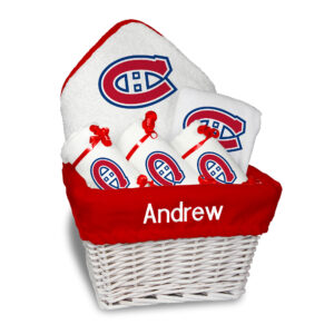 Newborn & Infant White Montreal Canadiens Personalized Medium Gift Basket
