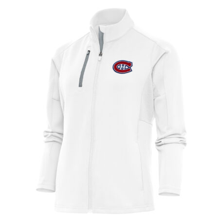Women's Antigua White Montreal Canadiens Team Logo Generation Full-Zip Jacket