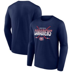 Men's Fanatics Branded Navy Montreal Canadiens Covert Long Sleeve T-Shirt