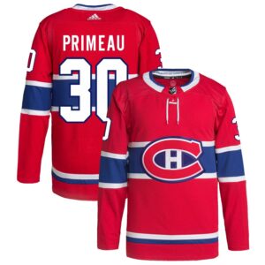 Cayden Primeau Men's adidas Red Montreal Canadiens Home Primegreen Authentic Pro Custom Jersey