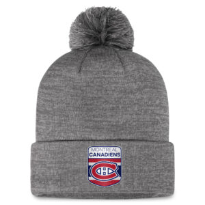 Men's Fanatics Branded Gray Montreal Canadiens Authentic Pro Home Ice Cuffed Knit Hat with Pom