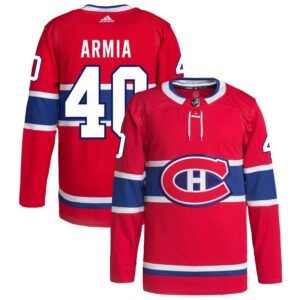 Joel Armia Men's adidas Red Montreal Canadiens Home Primegreen Authentic Pro Custom Jersey
