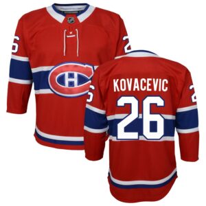 Johnathan Kovacevic Youth Red Montreal Canadiens Home Premier Custom Jersey