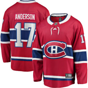 Men's Fanatics Branded Josh Anderson Red Montreal Canadiens Breakaway Player Jersey