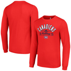 Men's Starter Red Montreal Canadiens Puck Long Sleeve T-Shirt